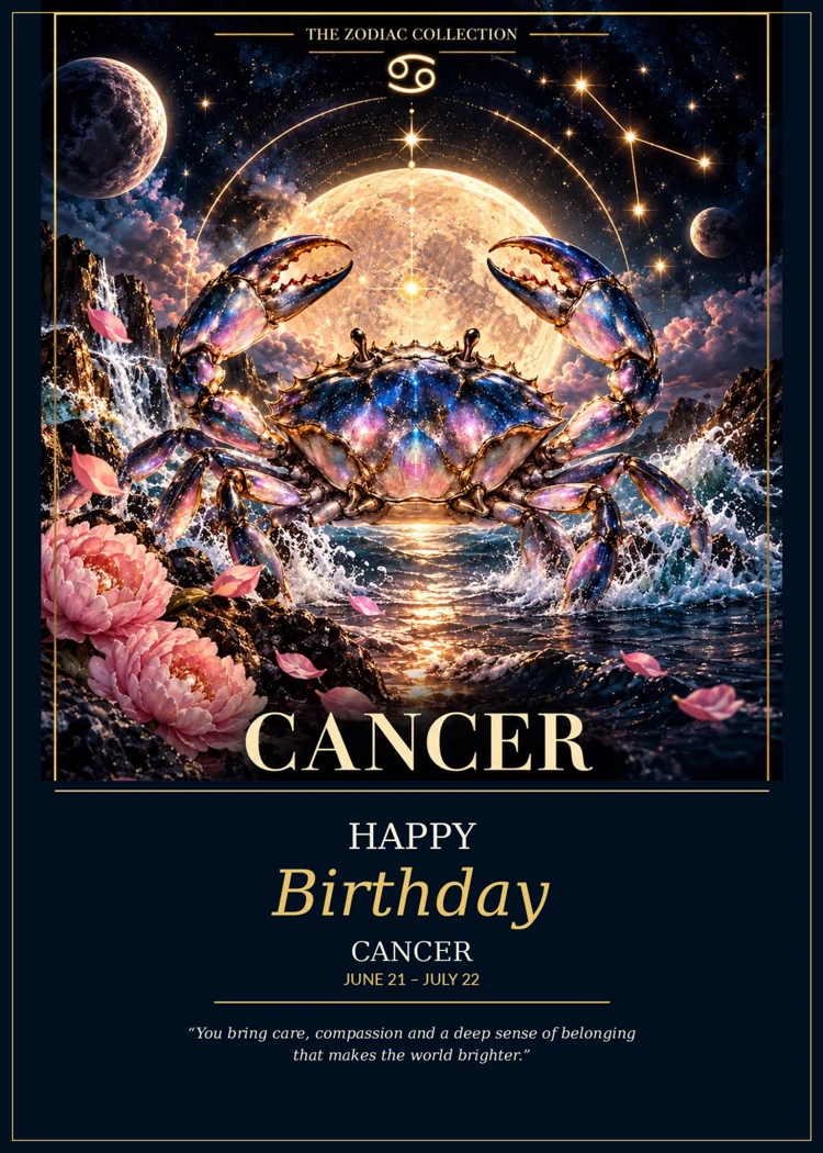 Cancer Happy Birthday card front
