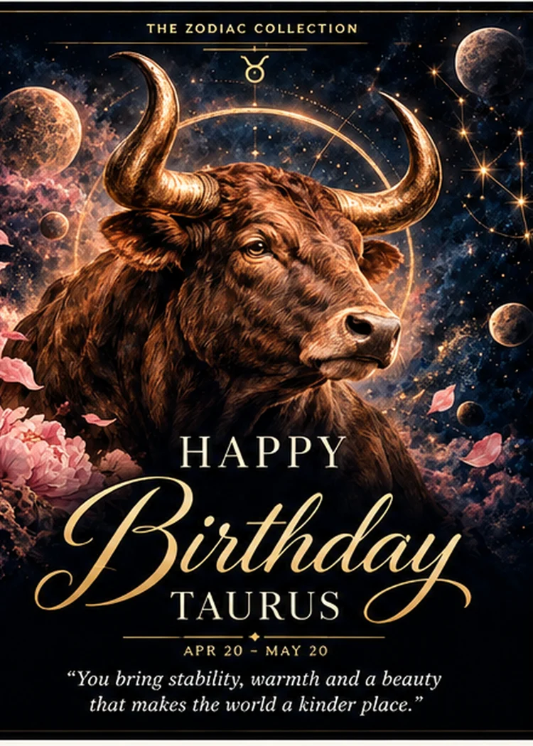Taurus Happy Birthday card front