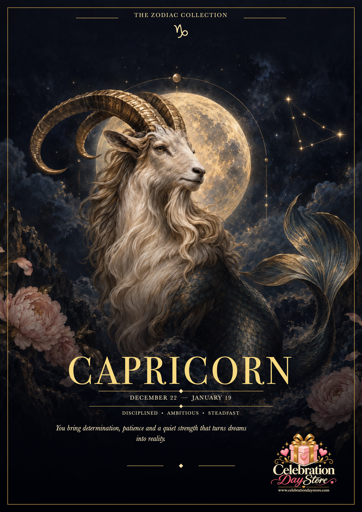 Capricorn Zodiac A4 poster