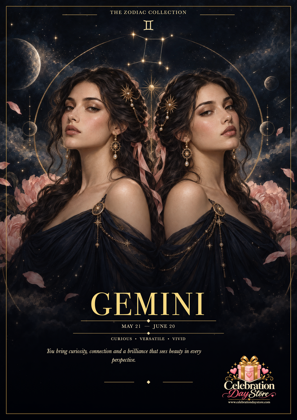 Gemini Zodiac A4 poster