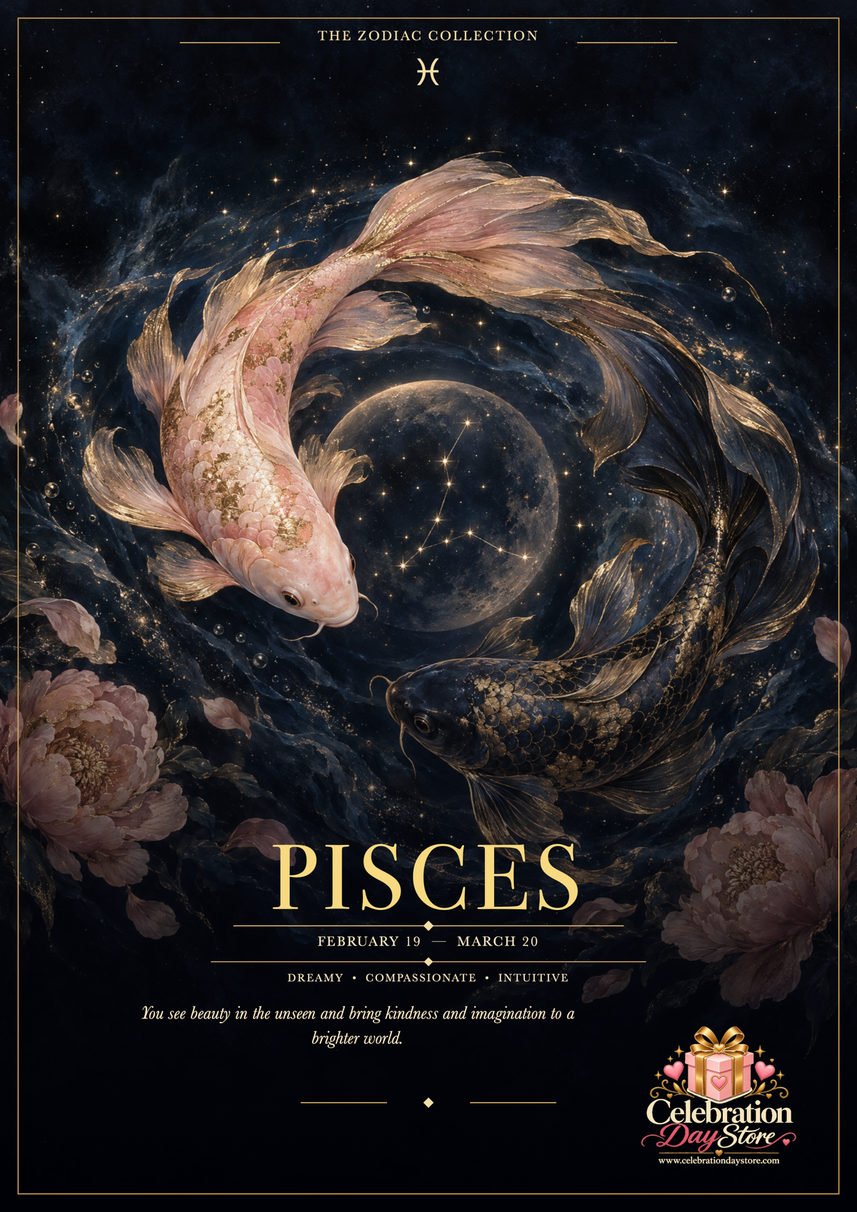 Pisces Zodiac A4 poster